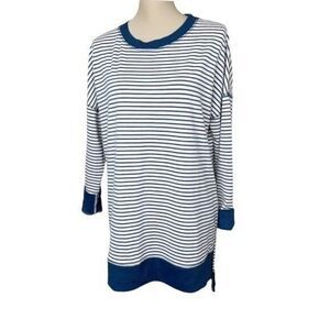 Simple by Suzanne Betro Sweater Women Size M stripe 3/4 sleeves top